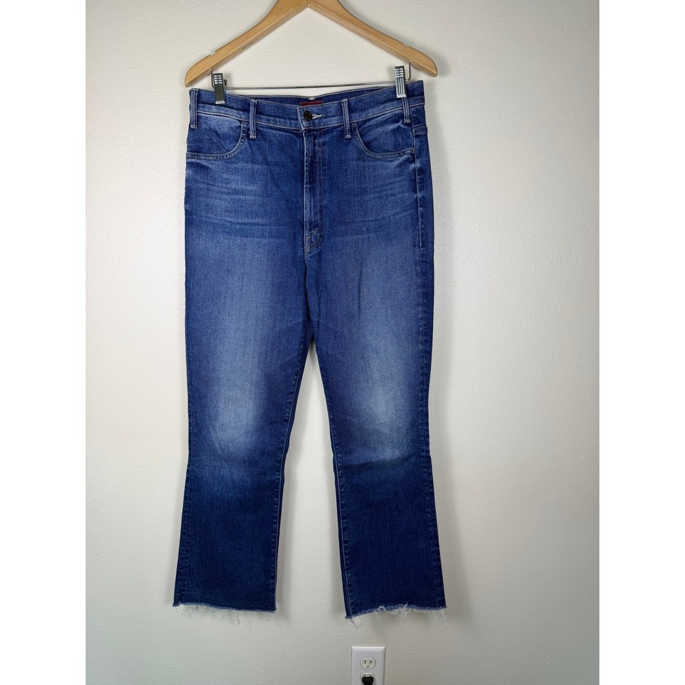 MOTHER The Hustler Ankle Fray Women 31 Designer Capsule Denim Stretch Blue Jeans